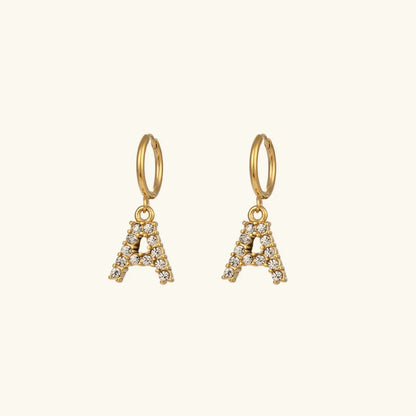 [ElanLuxe]Wilhemina Initial Letter Earrings