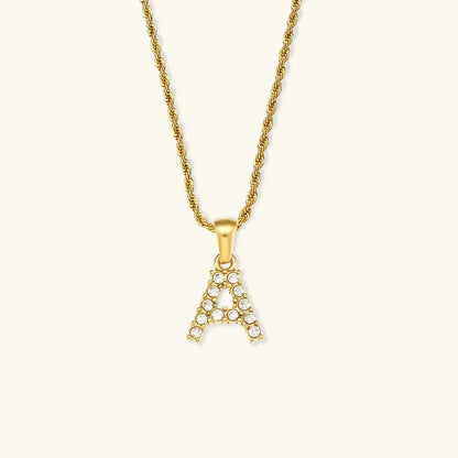 [ElanLuxe]Maeve Letter Initial Diamond Necklace