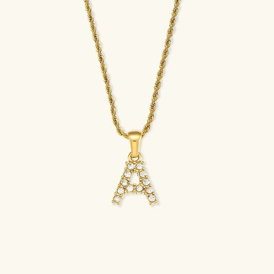 [ElanLuxe]Maeve Letter Initial Diamond Necklace