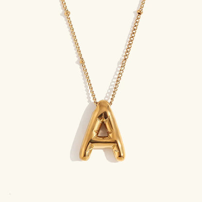 [ElanLuxe]Balloon Gold Initial Necklace