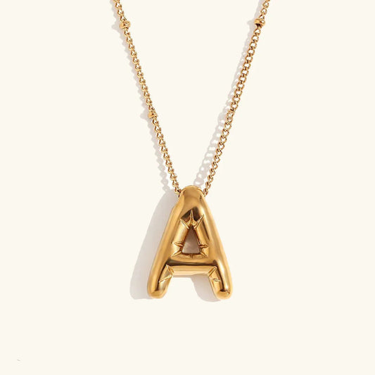 [ElanLuxe]Balloon Gold Initial Necklace
