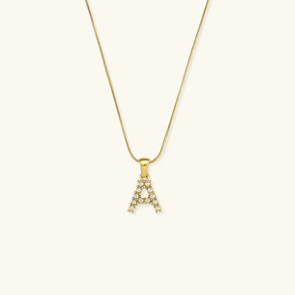 [ElanLuxe]Augustine Initial Letter Pearl Necklace