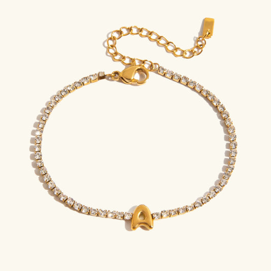 [ElanLuxe]Avaria Bubble Letter Tennis Bracelet