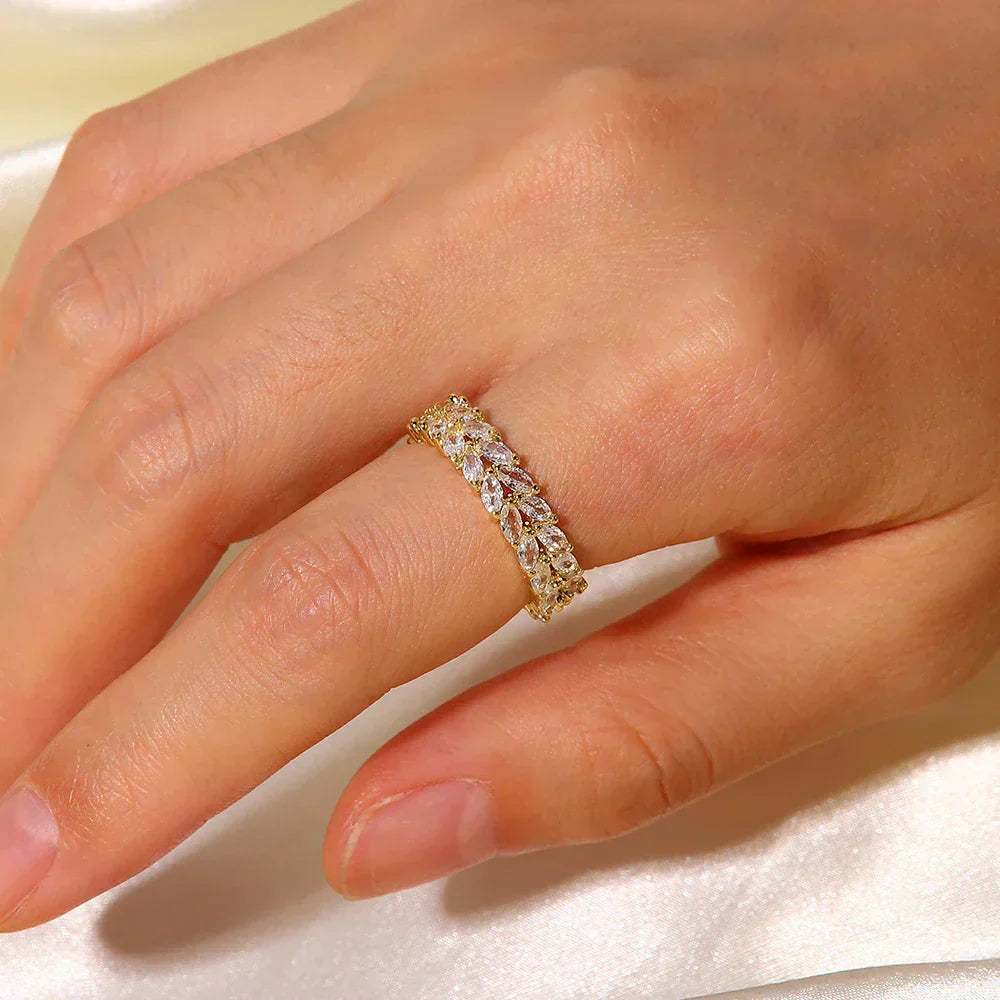 [ElanLuxe]Clarisse Patterned Gold Ring
