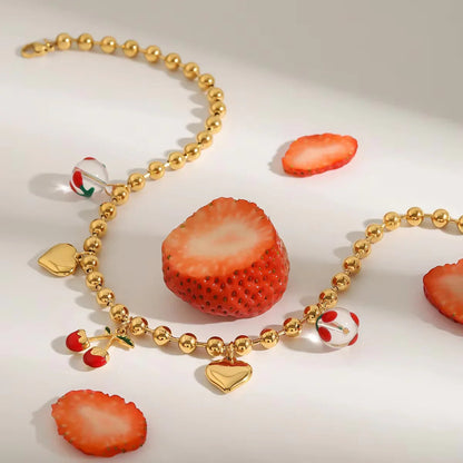 [ElanLuxe]Kai Gold Cherry Necklace