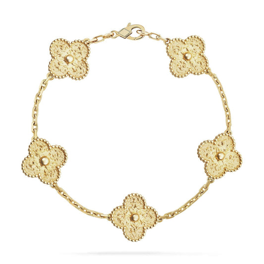 [ElanLuxe Jewelry]CLOVER 5 MOTIFS BRONZING BRACELET