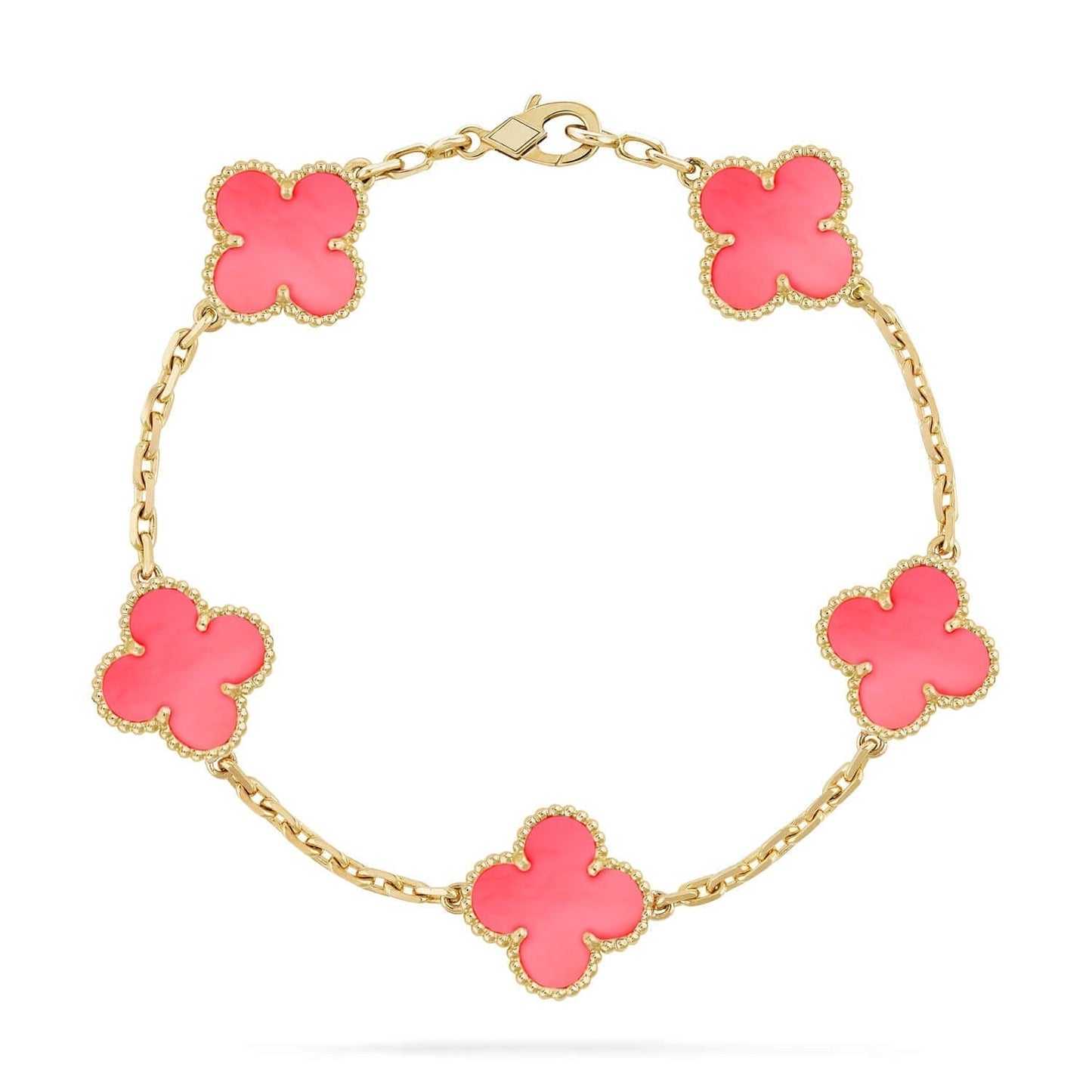 [ElanLuxe Jewelry]CLOVER 5 PINK MOP BRACELET