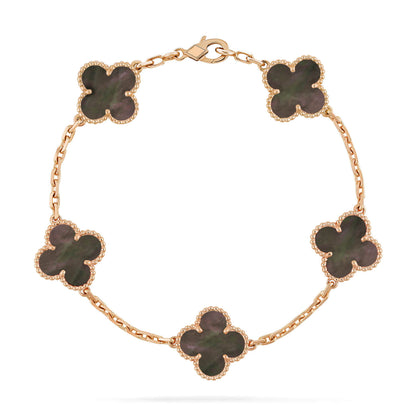 [ElanLuxe Jewelry]CLOVER 5 MOTIF GRAY MOP  BRACELET
