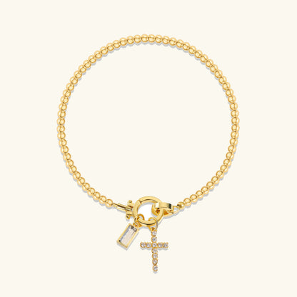 [ElanLuxe]Amalia Birthstone Cross Bracelet