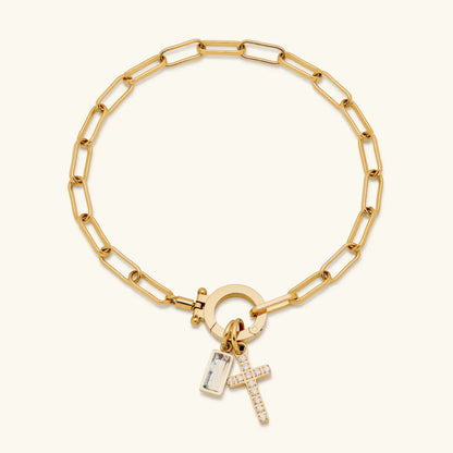 [ElanLuxe]Annabella Birthstone Cross Bracelet