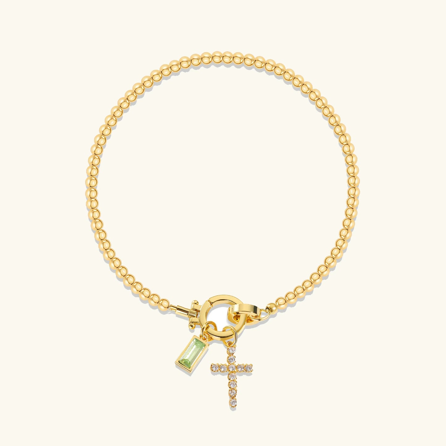 [ElanLuxe]Amalia Birthstone Cross Bracelet
