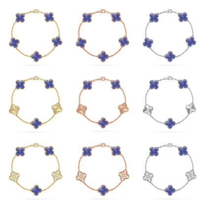 [ElanLuxe Jewelry]CLOVER 5 MOTIF BLUE VEINS BRACELET COLLECTION