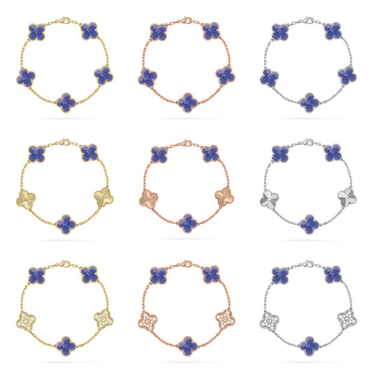 [ElanLuxe Jewelry]CLOVER 5 MOTIF BLUE VEINS BRACELET COLLECTION