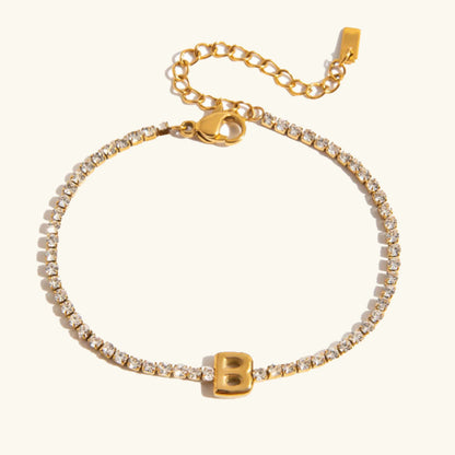[ElanLuxe]Avaria Bubble Letter Tennis Bracelet