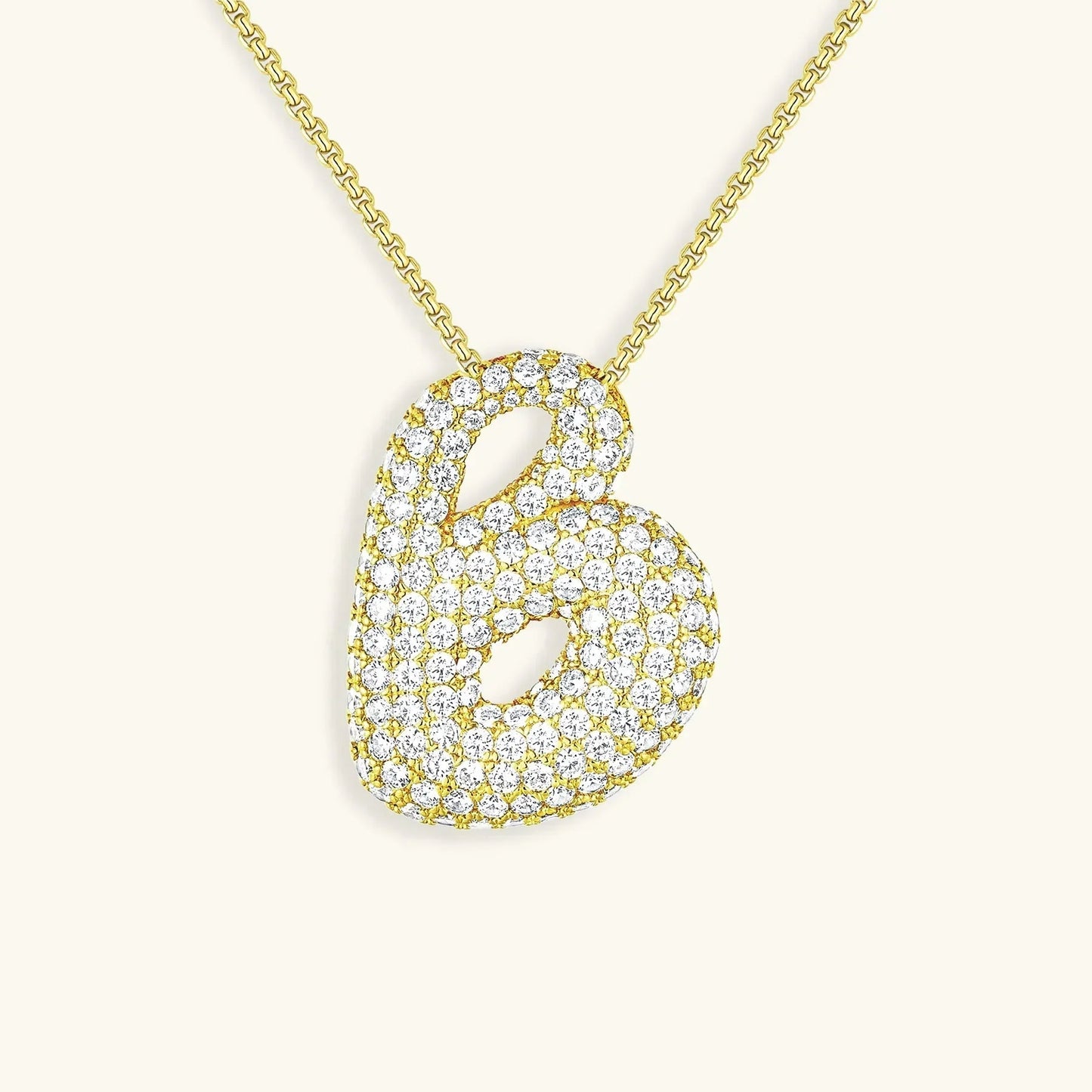 [ElanLuxe]Bubble Initial Diamond Necklace