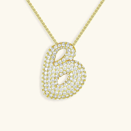 [ElanLuxe]Bubble Initial Diamond Necklace