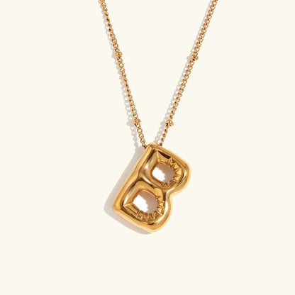 [ElanLuxe]Balloon Gold Initial Necklace