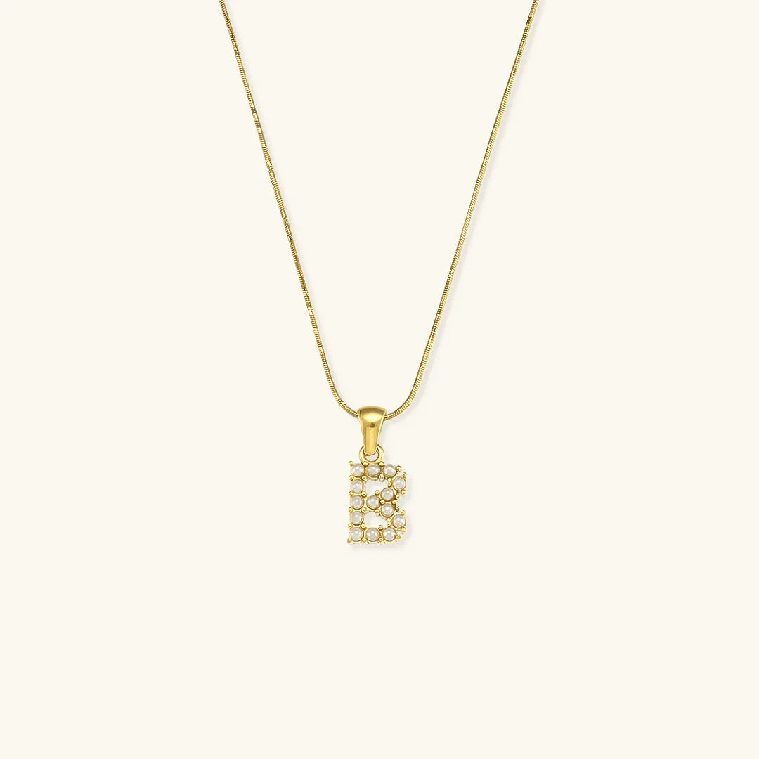 [ElanLuxe]Augustine Initial Letter Pearl Necklace