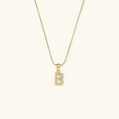 [ElanLuxe]Augustine Initial Letter Pearl Necklace