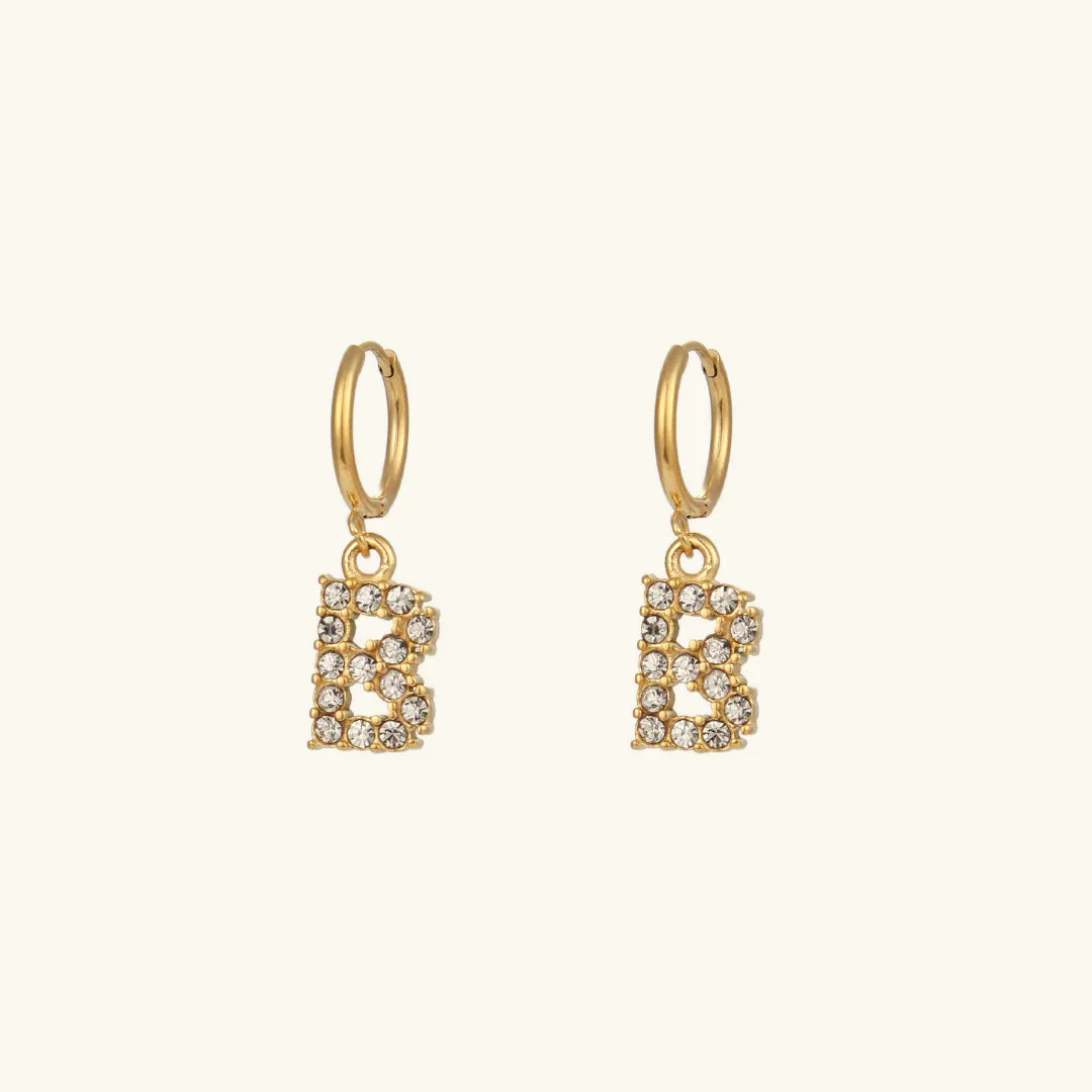 [ElanLuxe]Wilhemina Initial Letter Earrings