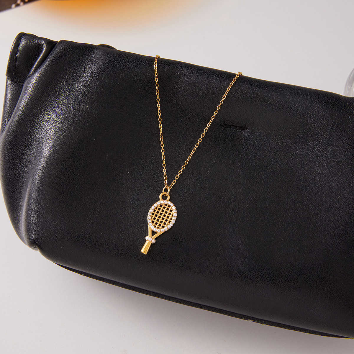 [ElanLuxe]Aces Gold Tennis Pendant