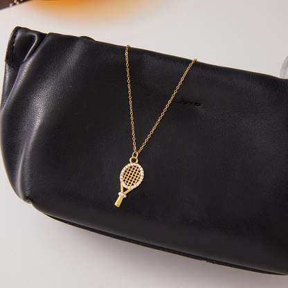 [ElanLuxe]Aces Gold Tennis Pendant