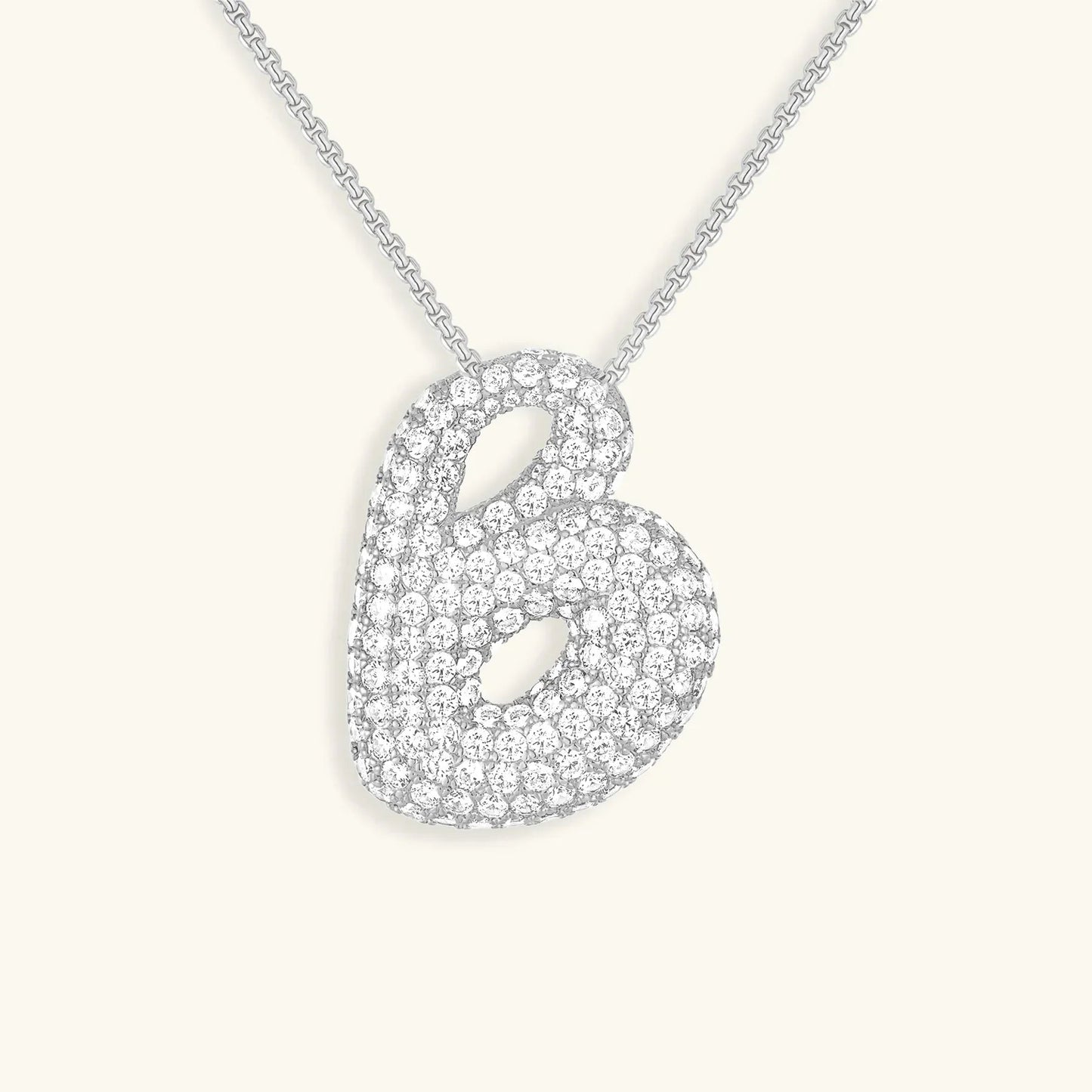 [ElanLuxe]Bubble Initial Diamond Necklace
