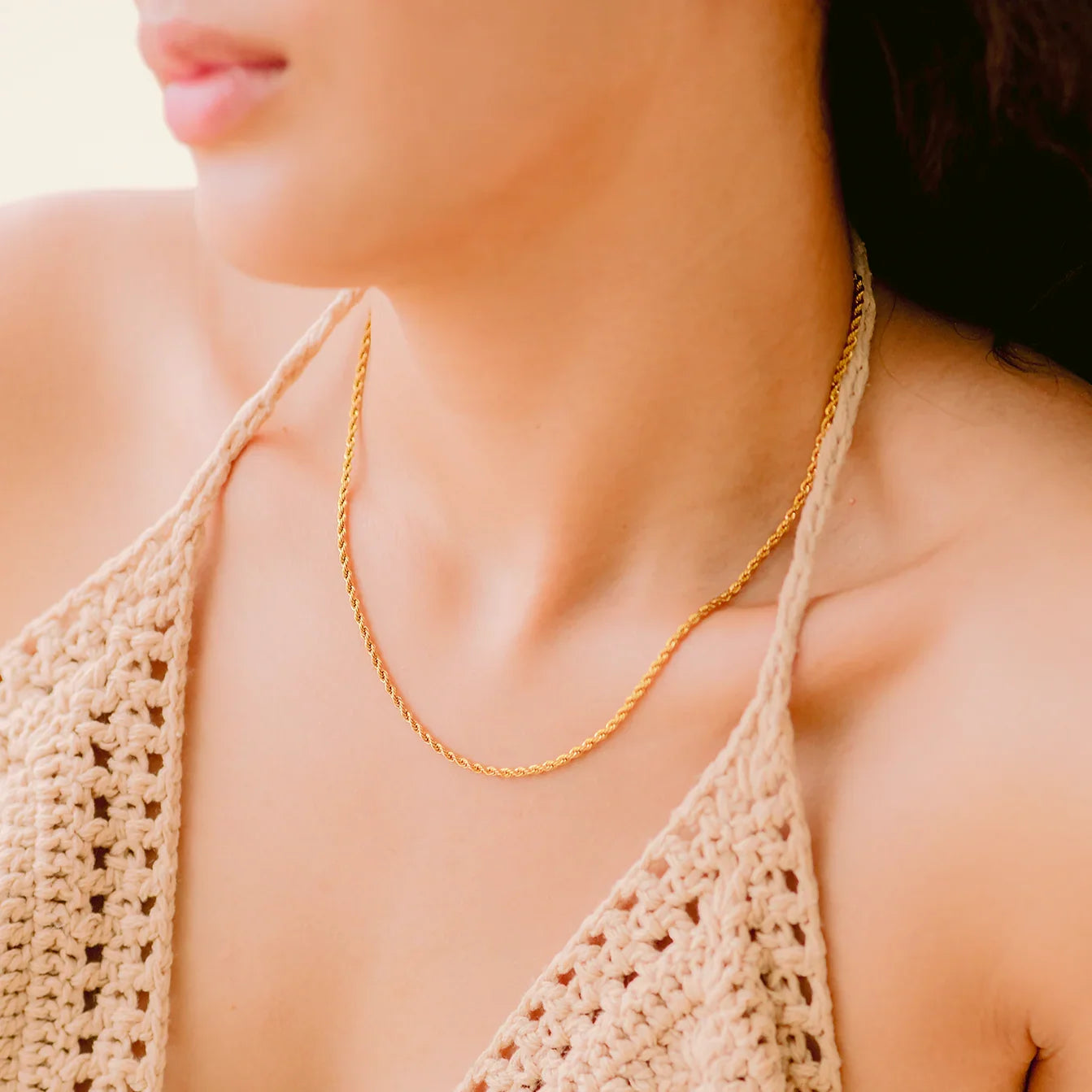 [ElanLuxe]Calle Rope Chain Gold Necklace