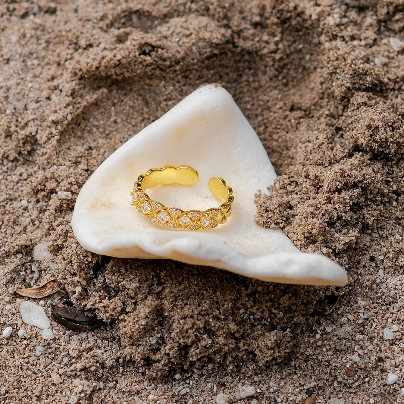 [ElanLuxe]Camille Gold Patterned Ring