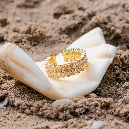 [ElanLuxe]Cassandra Studded Gold Ring