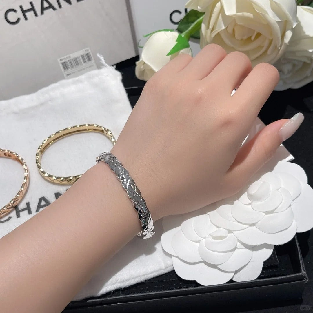 [ElanLuxe Jewelry]KOKO CRUSH HALF DIAMONDS GLOD SILVER ROSE GOLD