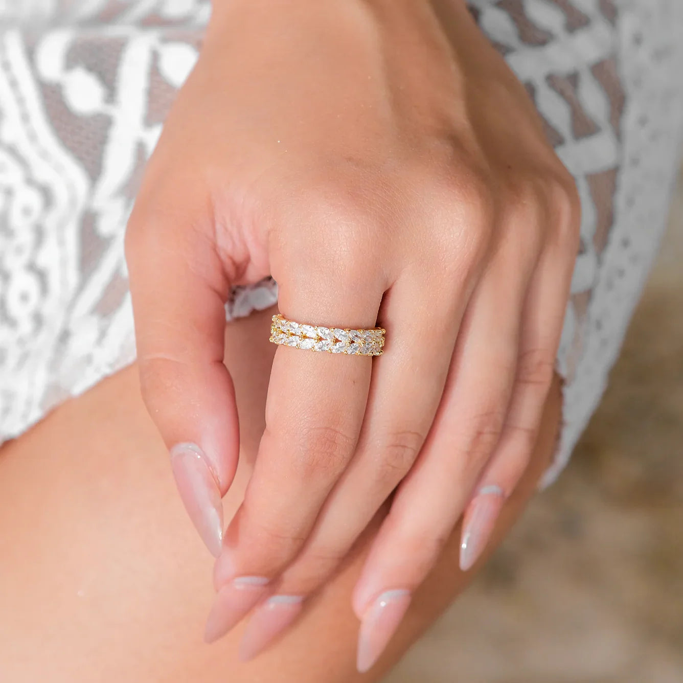 [ElanLuxe]Clarisse Patterned Gold Ring