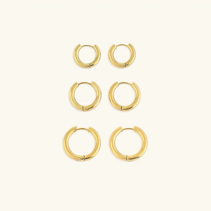 [ElanLuxe]Classic Round Hoops