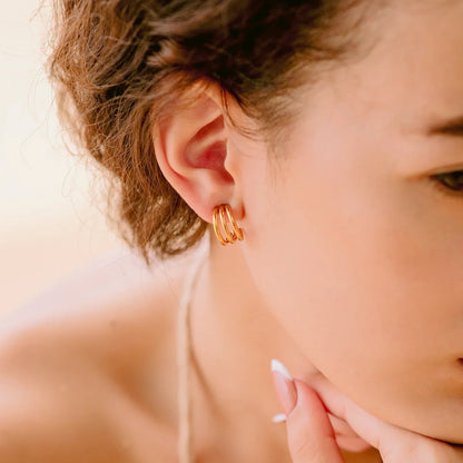 [ElanLuxe]Cradle Gold Earrings