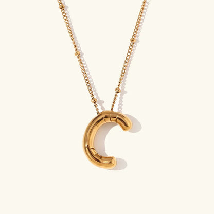[ElanLuxe]Balloon Gold Initial Necklace