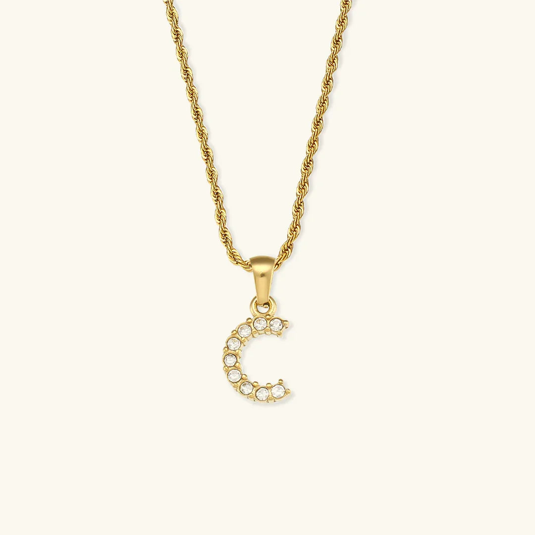 [ElanLuxe]Maeve Letter Initial Diamond Necklace