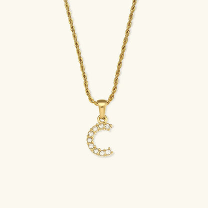 [ElanLuxe]Maeve Letter Initial Diamond Necklace