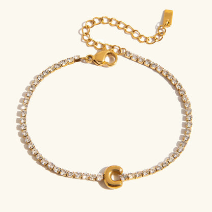 [ElanLuxe]Avaria Bubble Letter Tennis Bracelet