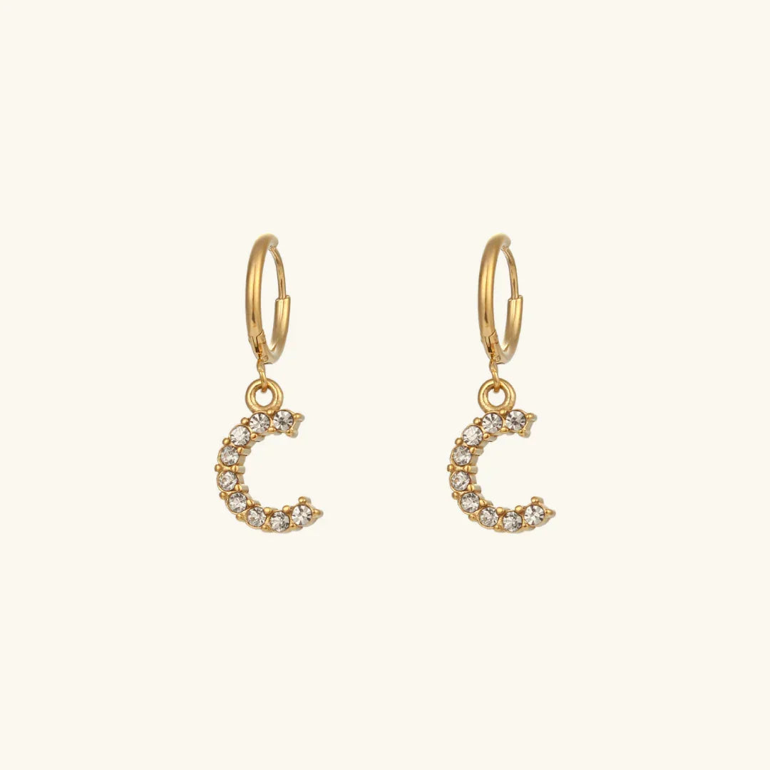 [ElanLuxe]Wilhemina Initial Letter Earrings