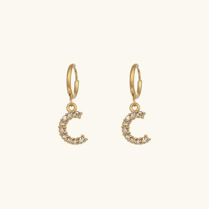[ElanLuxe]Wilhemina Initial Letter Earrings