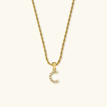 [ElanLuxe]Elodie Initial Letter Pearl Necklace