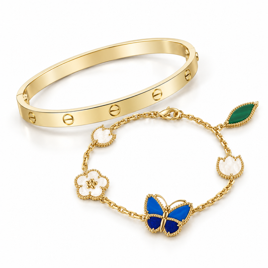 [ElanLuxe Jewelry]Lucky Spring & Love Bracelet Stack Set
