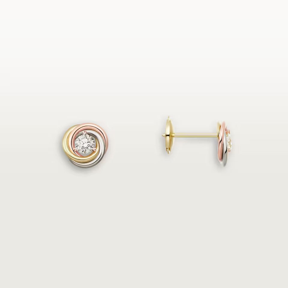 [ElanLuxe Jewelry]TRINITY STUD DIAMOND EARRINGS