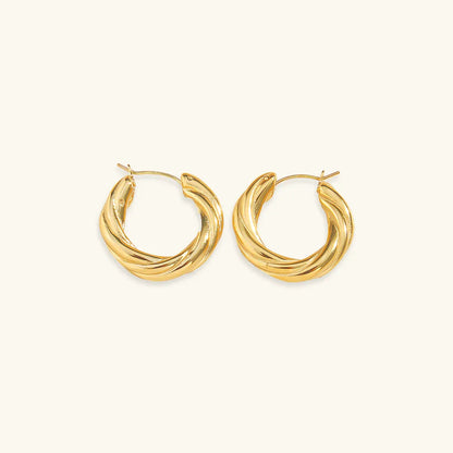 [ElanLuxe]Denisse Twisted Hoop Earrings