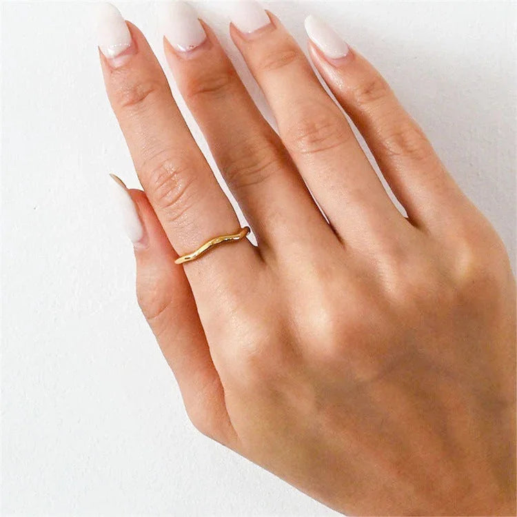 [ElanLuxe]Dianne Gold Stacker Ring