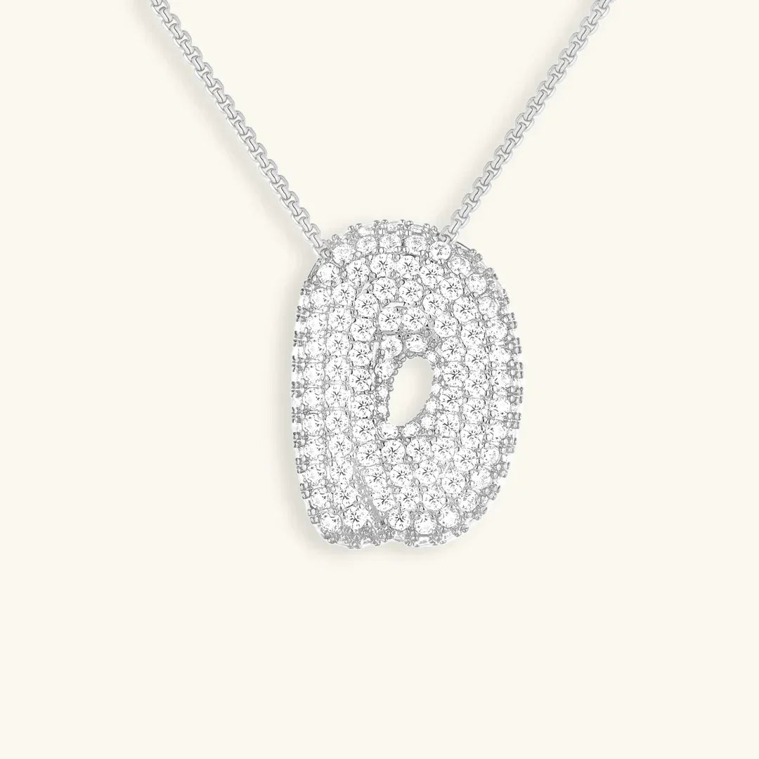 [ElanLuxe]Bubble Initial Diamond Necklace