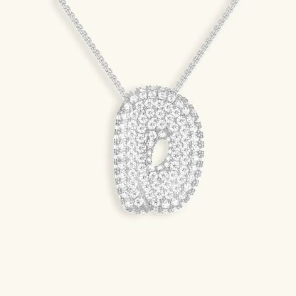 [ElanLuxe]Bubble Initial Diamond Necklace
