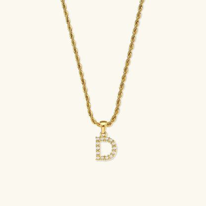 [ElanLuxe]Elodie Initial Letter Pearl Necklace