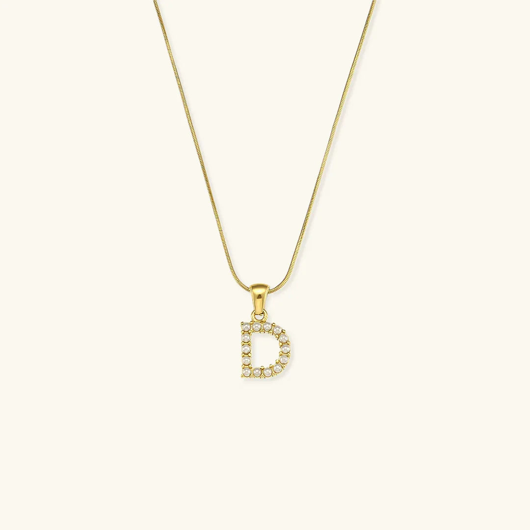 [ElanLuxe]Augustine Initial Letter Pearl Necklace