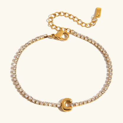 [ElanLuxe]Avaria Bubble Letter Tennis Bracelet